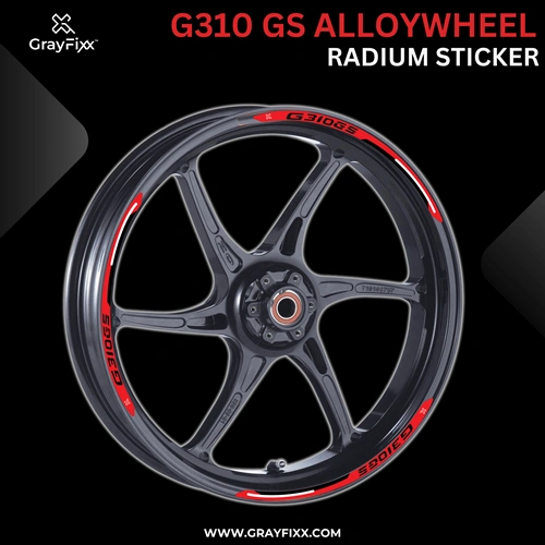 Alloy wheel Radium Sticker for G310 GS | Made in Premium Radium with FPF (Fade Protection Film), Waterproof, Precut Sticker, Pack Of 12